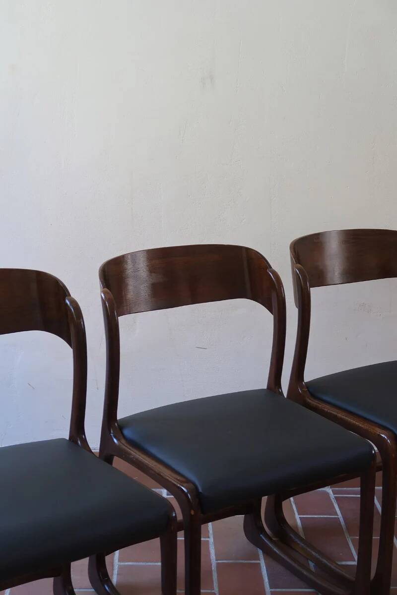 3 Baumann Bémol chairs (sledge), 1960s