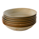Set of 7 small deep brunch plates in glazed stoneware, 1970 - 19 cm