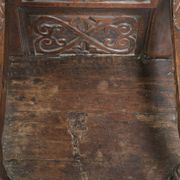 Unique 18th-century English oak wainscot chair with amazing woodcarving