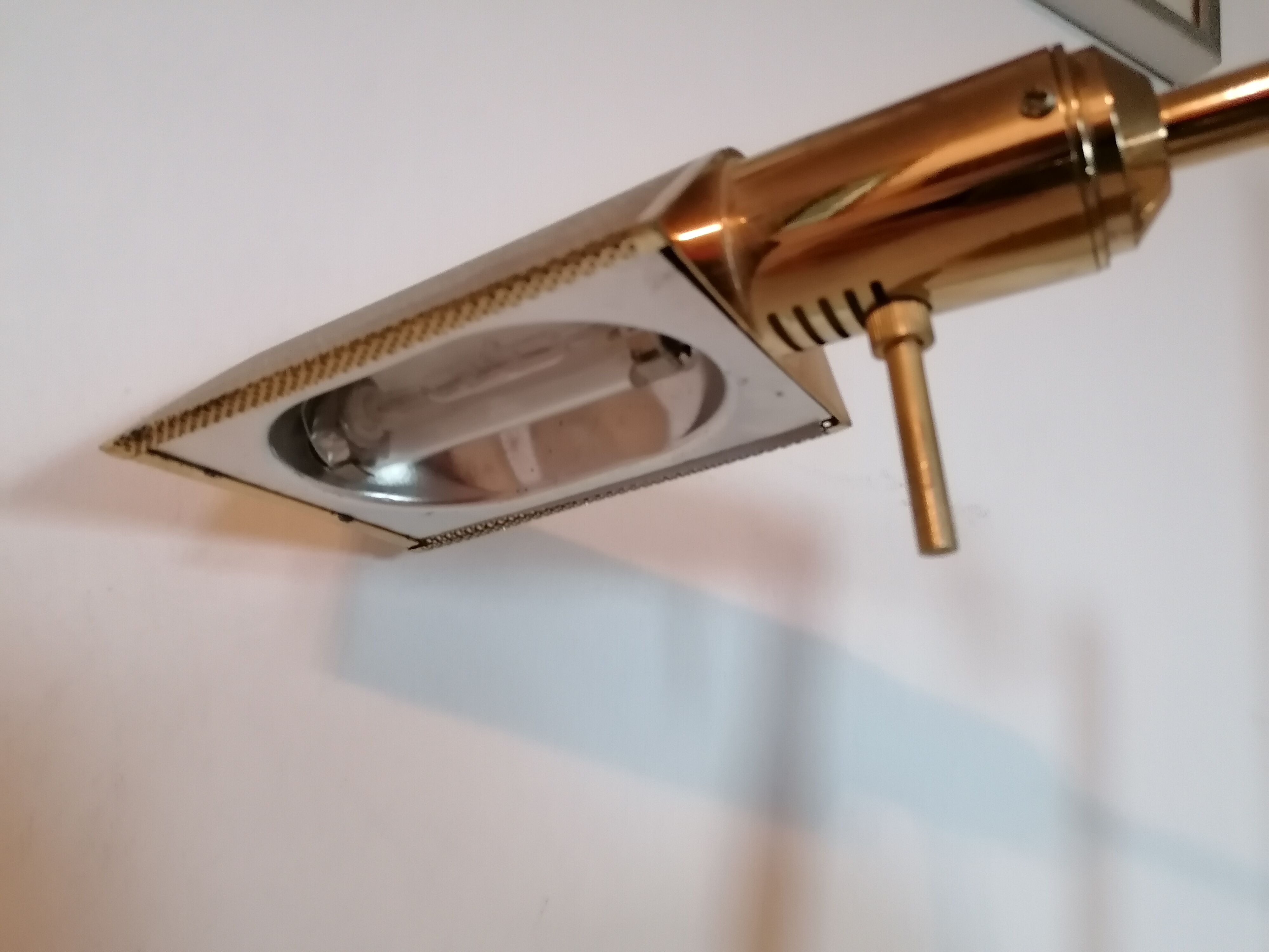 Golden metal reading lamp 2 articulated arms