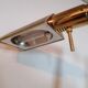Golden metal reading lamp 2 articulated arms