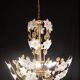 Large Size Vintage Murano Glass Chandelier White Flowers, 1970