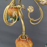 Art nouveau chandelier in gilt bronze, france, circa 1890