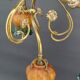 Lustre art nouveau en bronze doré, france, circa 1890