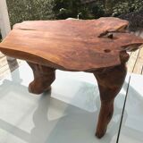Brutalist teak root coffee table