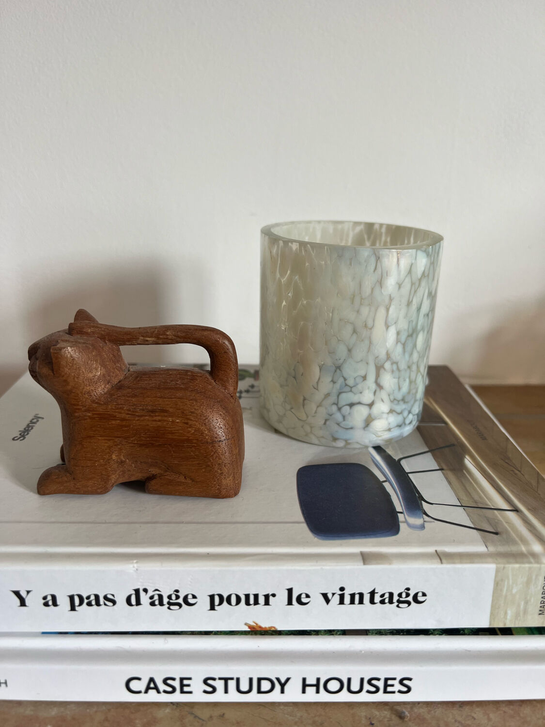 Set of two designer glass candle holders