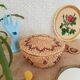 Round raffia box - vintage