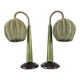 Organic Modern Mario Lopez Torres Style Green Rattan Lamps 1980s