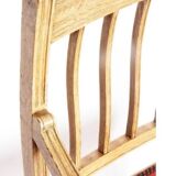 Wood and leather armchairs