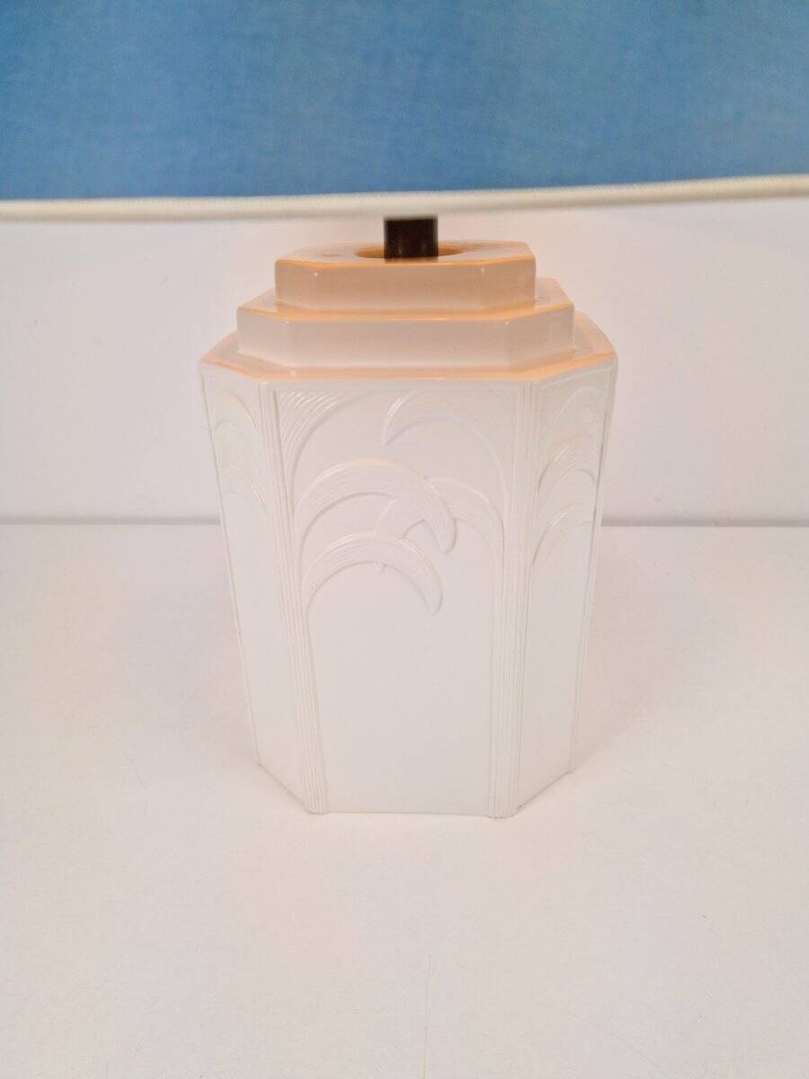 White Ceramic Palm Tree Table Lamp in the style of Serge Roche, 1970s