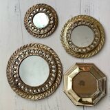 4 miroirs en laiton