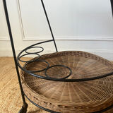 Airborne wicker and metal rolling trolley