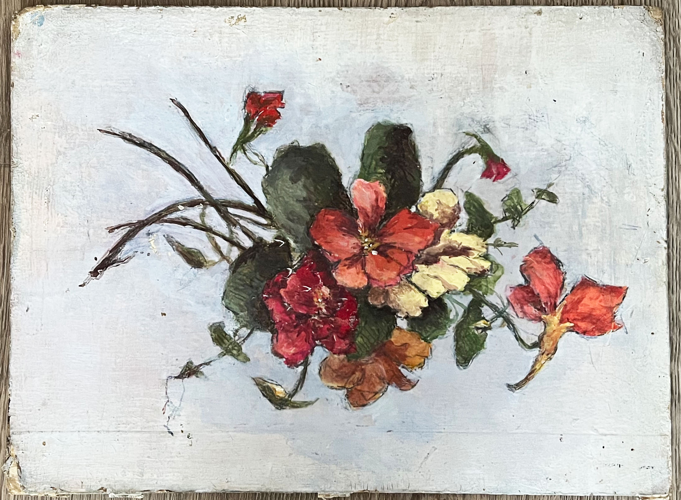 "Flowers" oil on wood panel