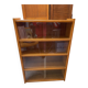 Bibus 1960s bookcase light oak with sliding glass