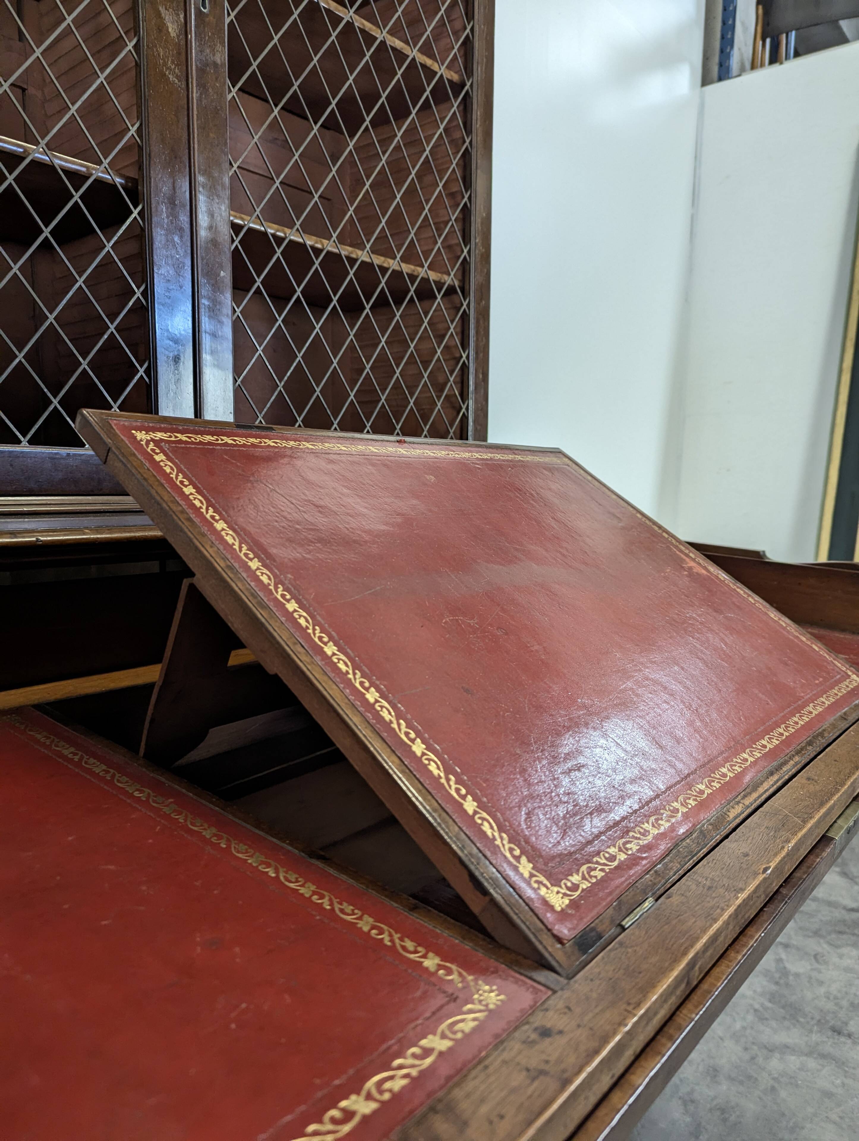 English mahogany writing desk bookcase