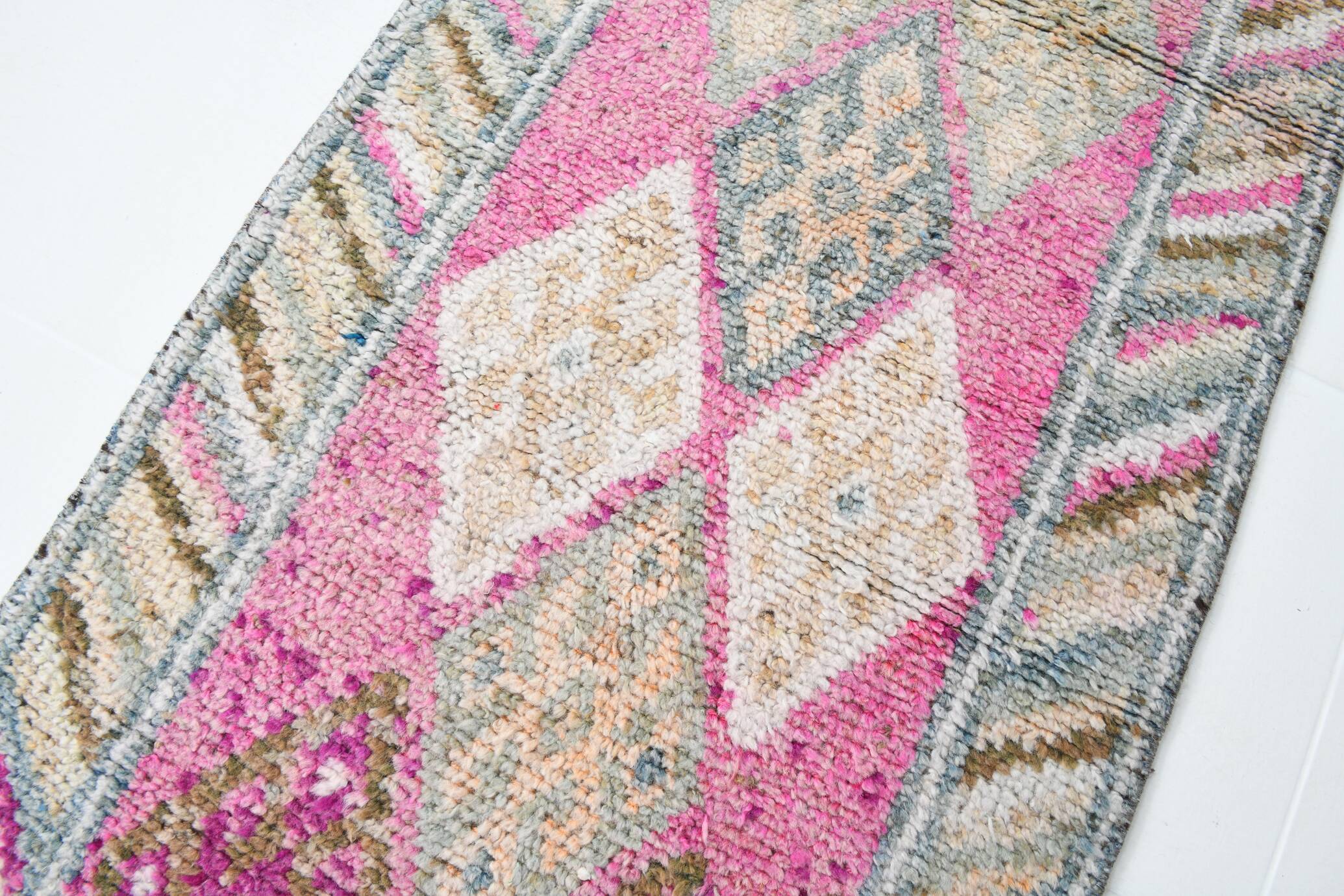 Soft Multicoloe Oushak Runner Rug, 75x397Cm