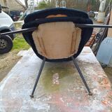 Vintage Black Sheepskin Armchair