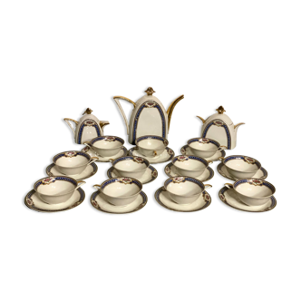 Touze Lemaitre Blanchet TLB - Coffee and tea set - Art Deco - Porcelain France - 1920-1949