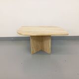 Table basse vintage en travertin des années 70
