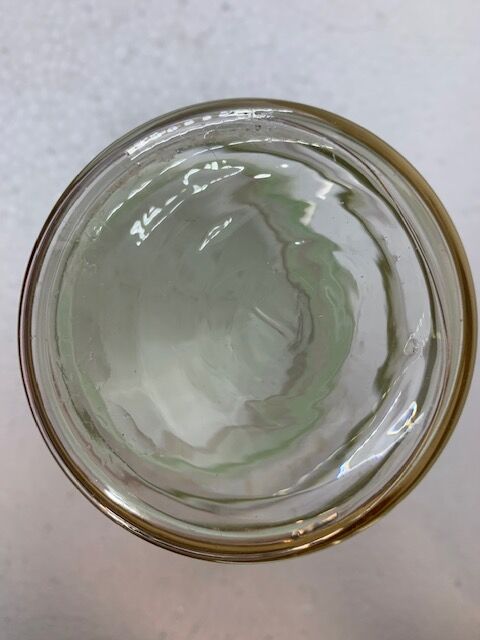 1950s vase in green granite frosted glass