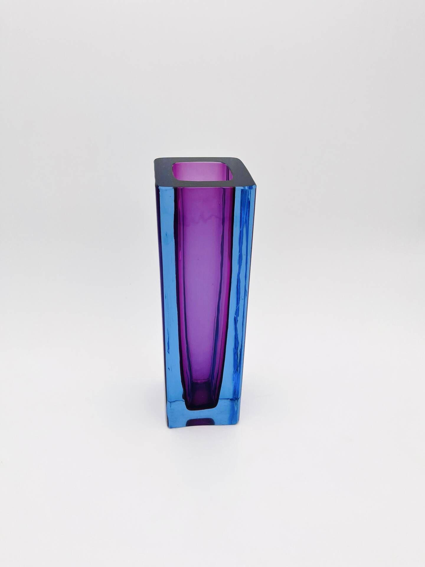 Murano Sommerso Vase Blue Purple Mandruzzato 20th Century - 27cm 3kg