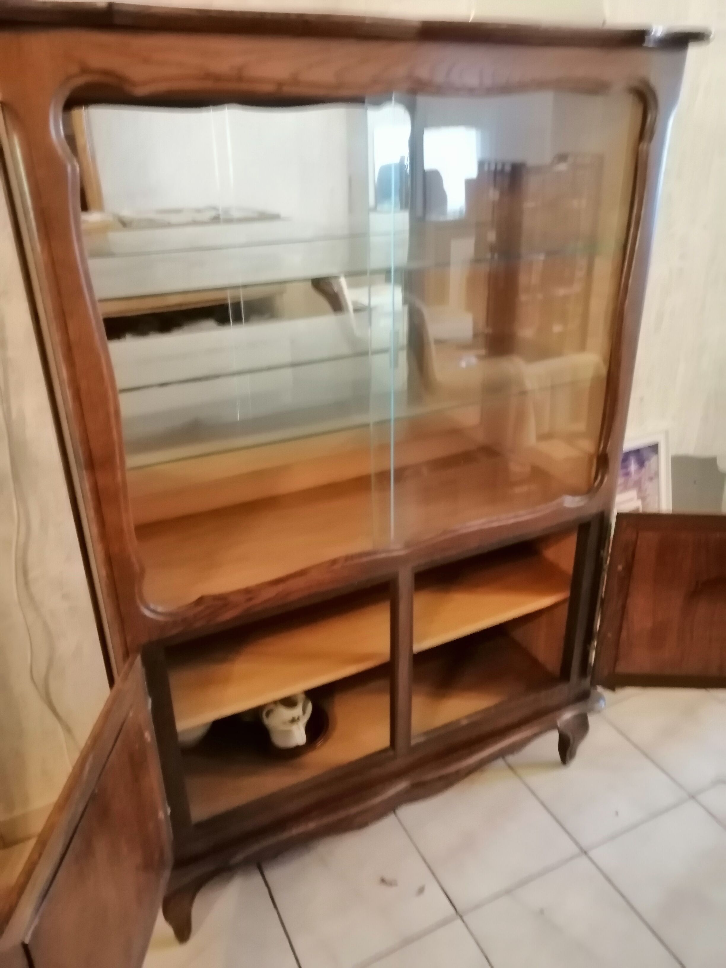 Wooden furniture and glass