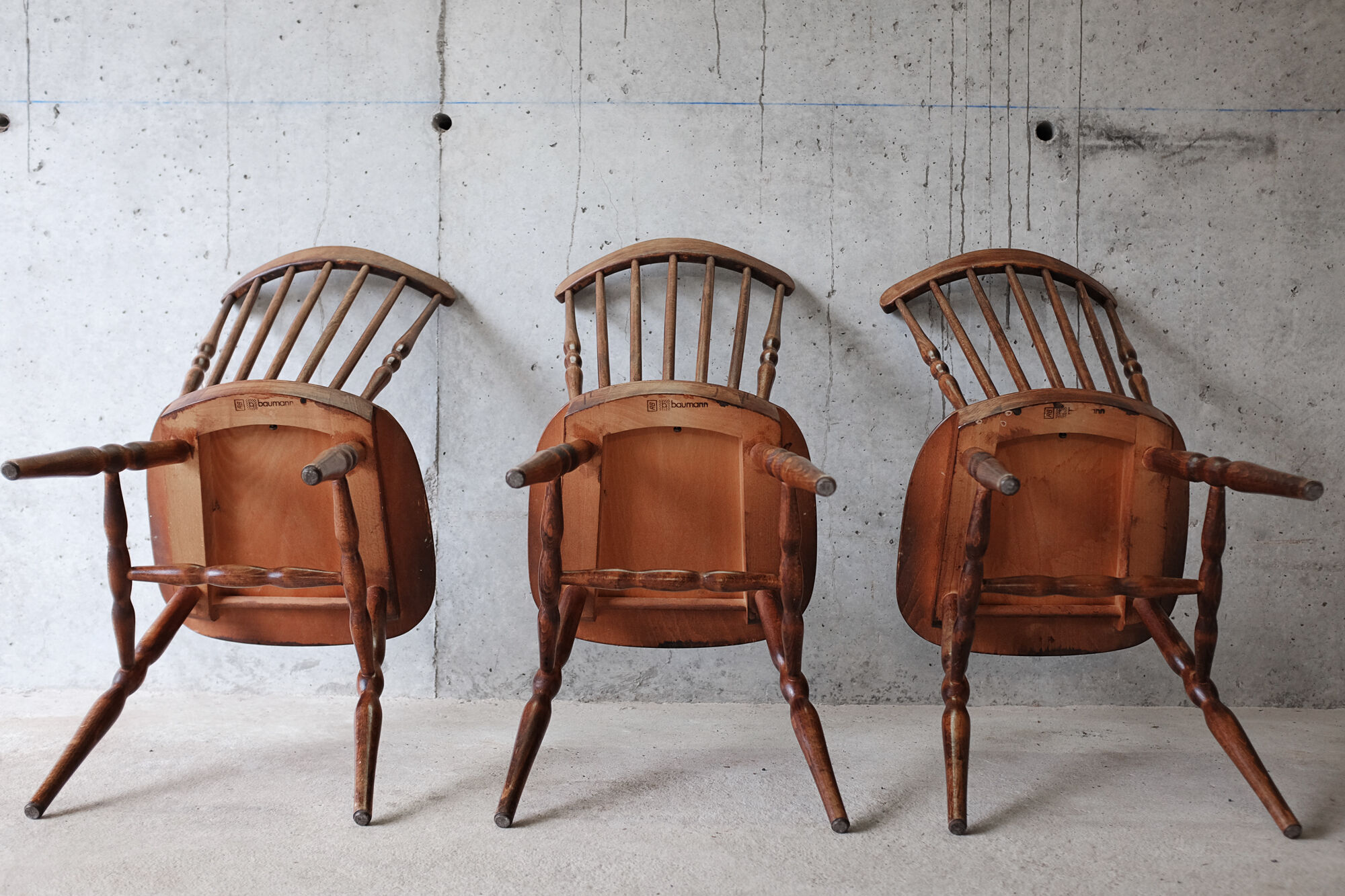 Lot de 3 chaises Baumann modèle Menuet années 50 60