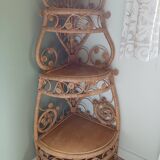 Rattan corner shelf