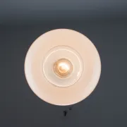 Vintage White Glass Gold Accented Mid-Century Modern Lamp