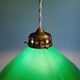 Art Deco pendant light in conical green opaline, 1920s-30s
