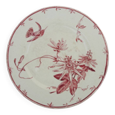 Vintage ceramic pie dish on a stand from Gien – hummingbird design.