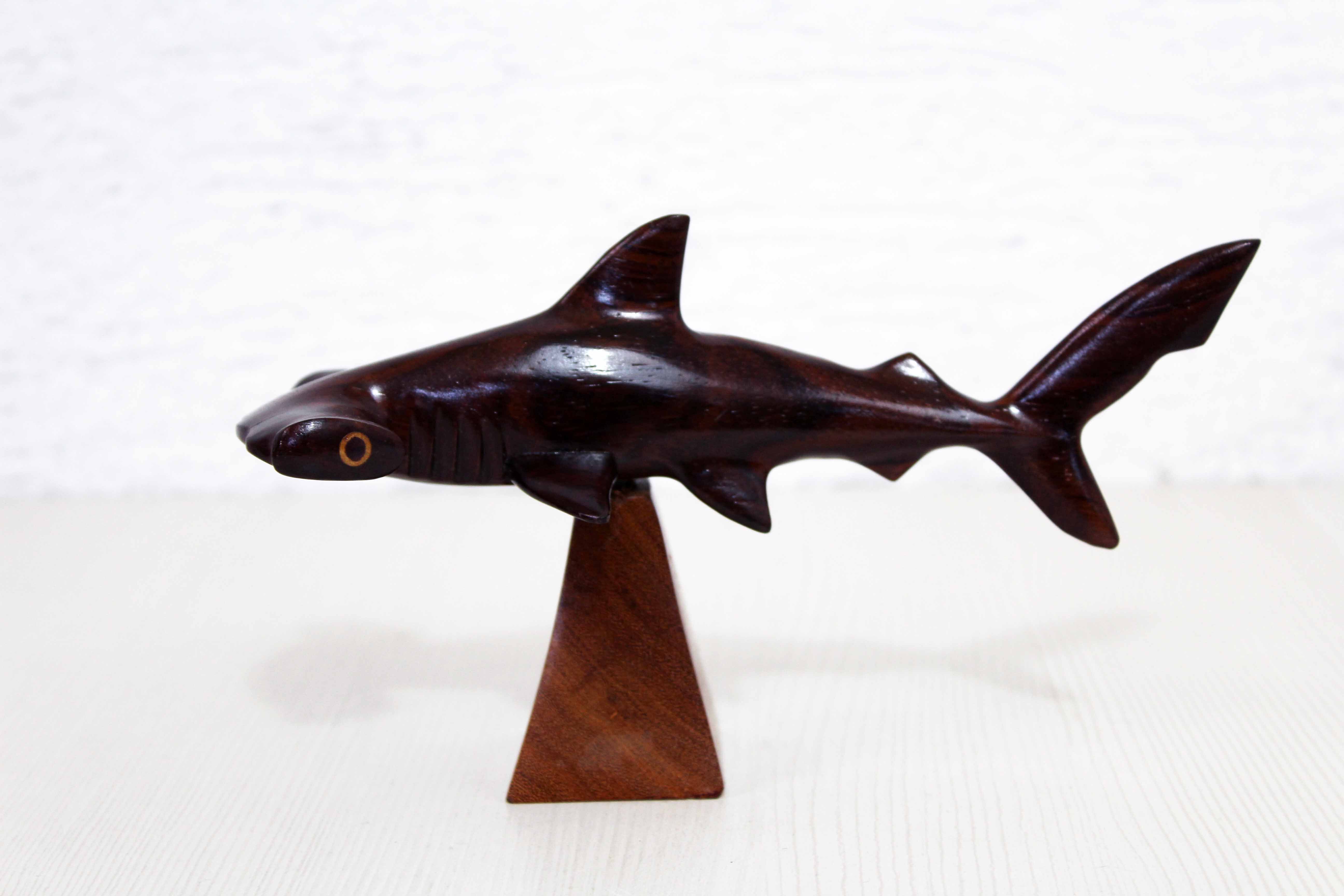 Wooden hammerhead shark 1970