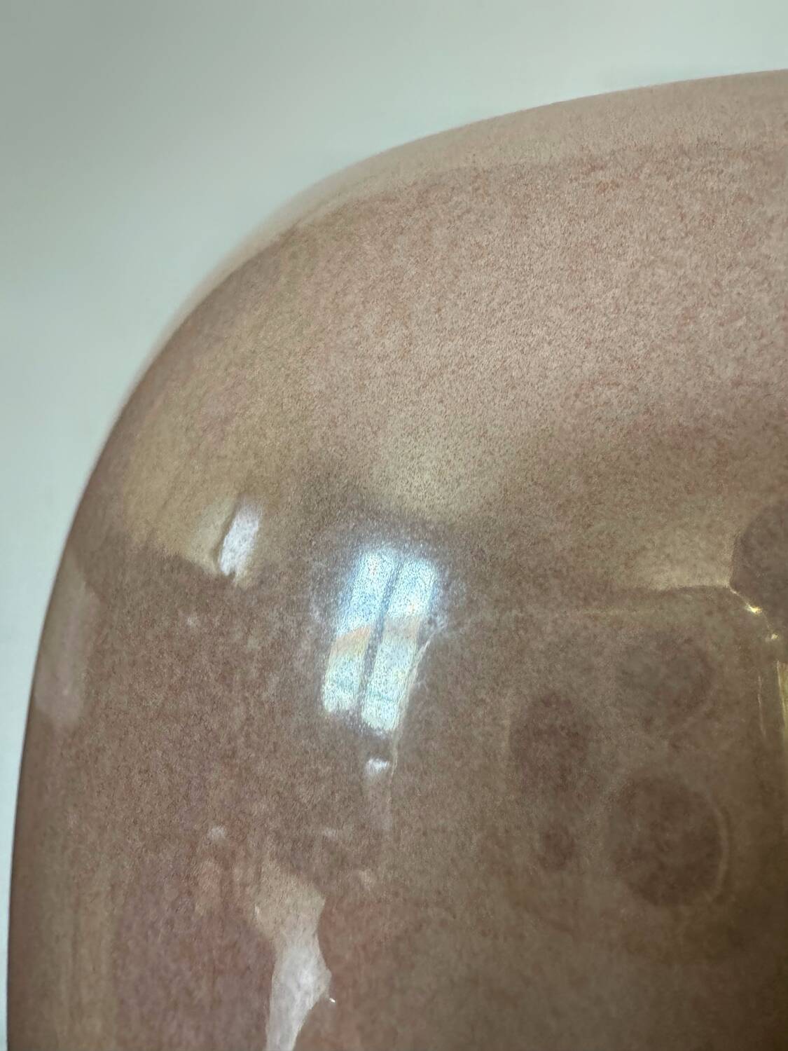Powder pink ceramic vase from the 80s