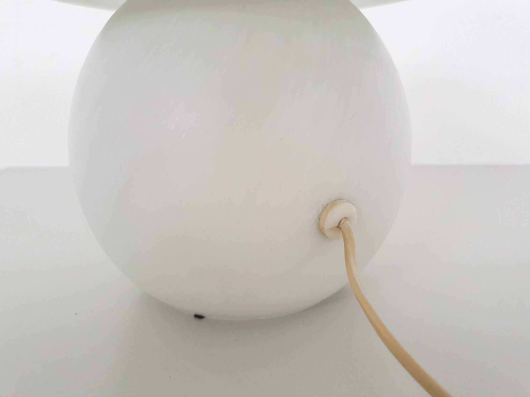 White opaline glass table light by Peil and Putzler, Germany 1970's