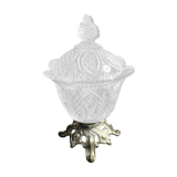 Sugar pot - Louis XV style - 1/2 moulded crystal