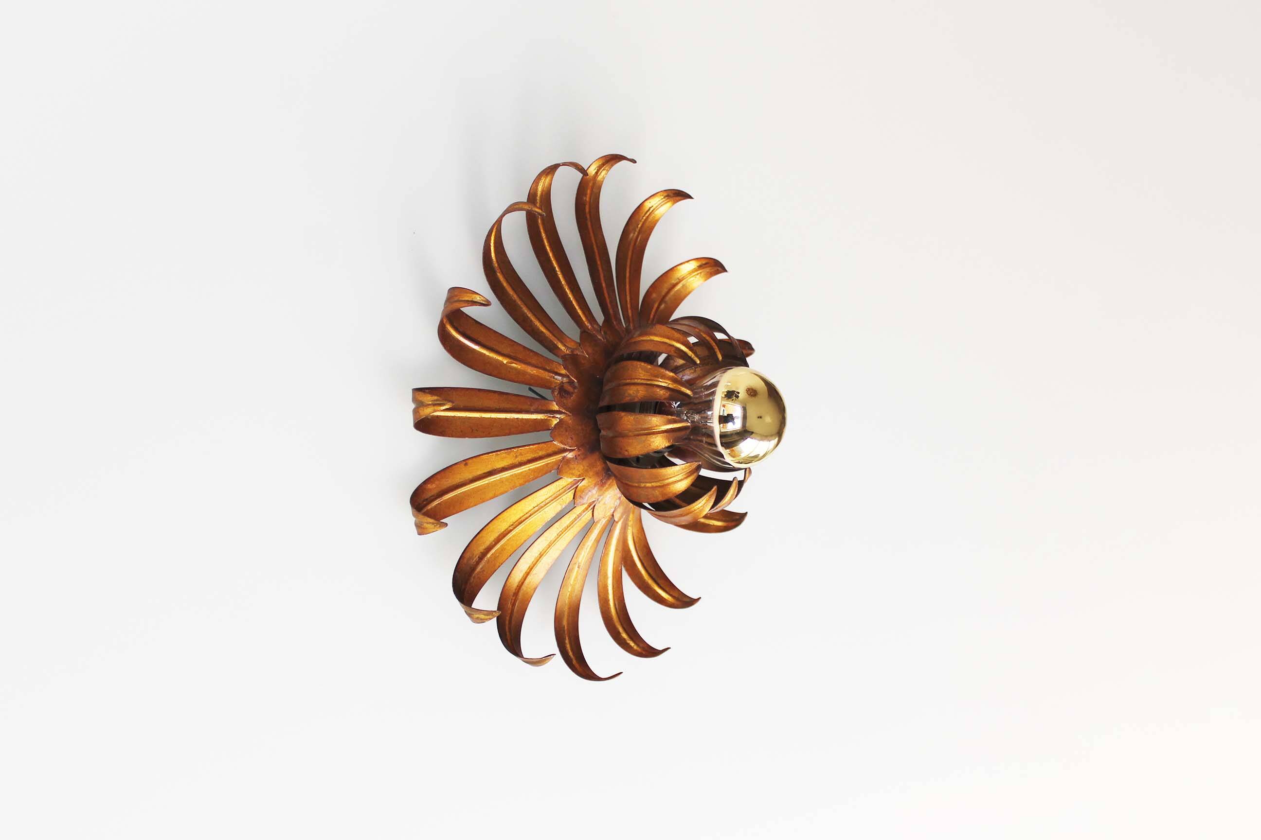 1960’s Italian Gilt Sunburst Wall Light