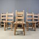 Vintage oak  brutalist dining chairs, 1960s
