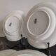 Dessert plates in half Luneville porcelain, black decor