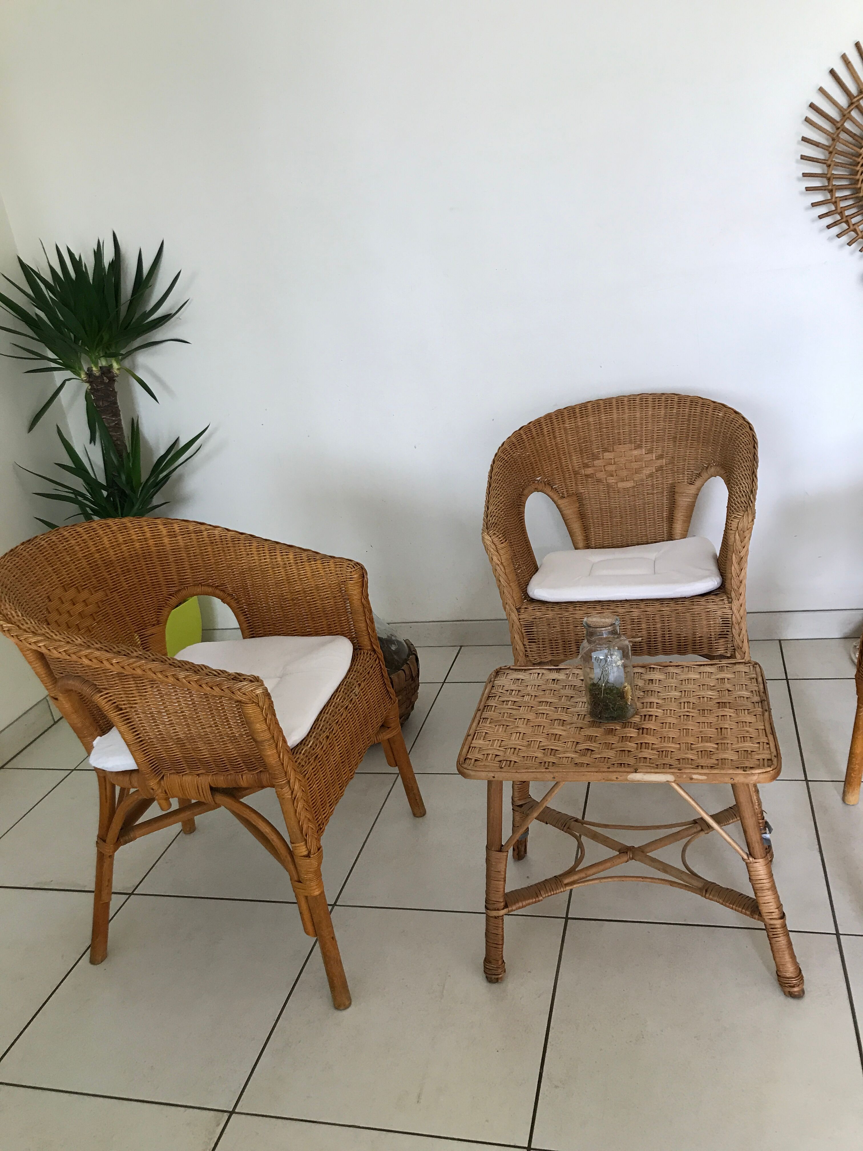 Vintage rattan garden set