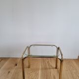Vintage chrome and glass side table