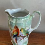 Broc pichet motifs perroquet