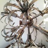 Chandelier sputnik chrome design 1970