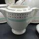 Tea set stars and mint green in semi-porcelain