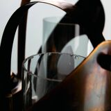 Brass and glass chandelier