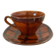 Luneville Badonviller earthenware cup and saucer