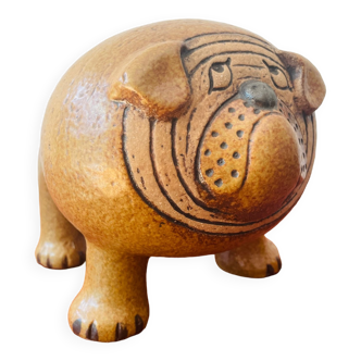 Vintage Lisa Larson pour Gustavsberg Midi Bulldog Ceramic Sculpture. Céramique Bulldog vintage.