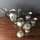 complete set of coffee and tea with milk pot and sugar art Deco in tin