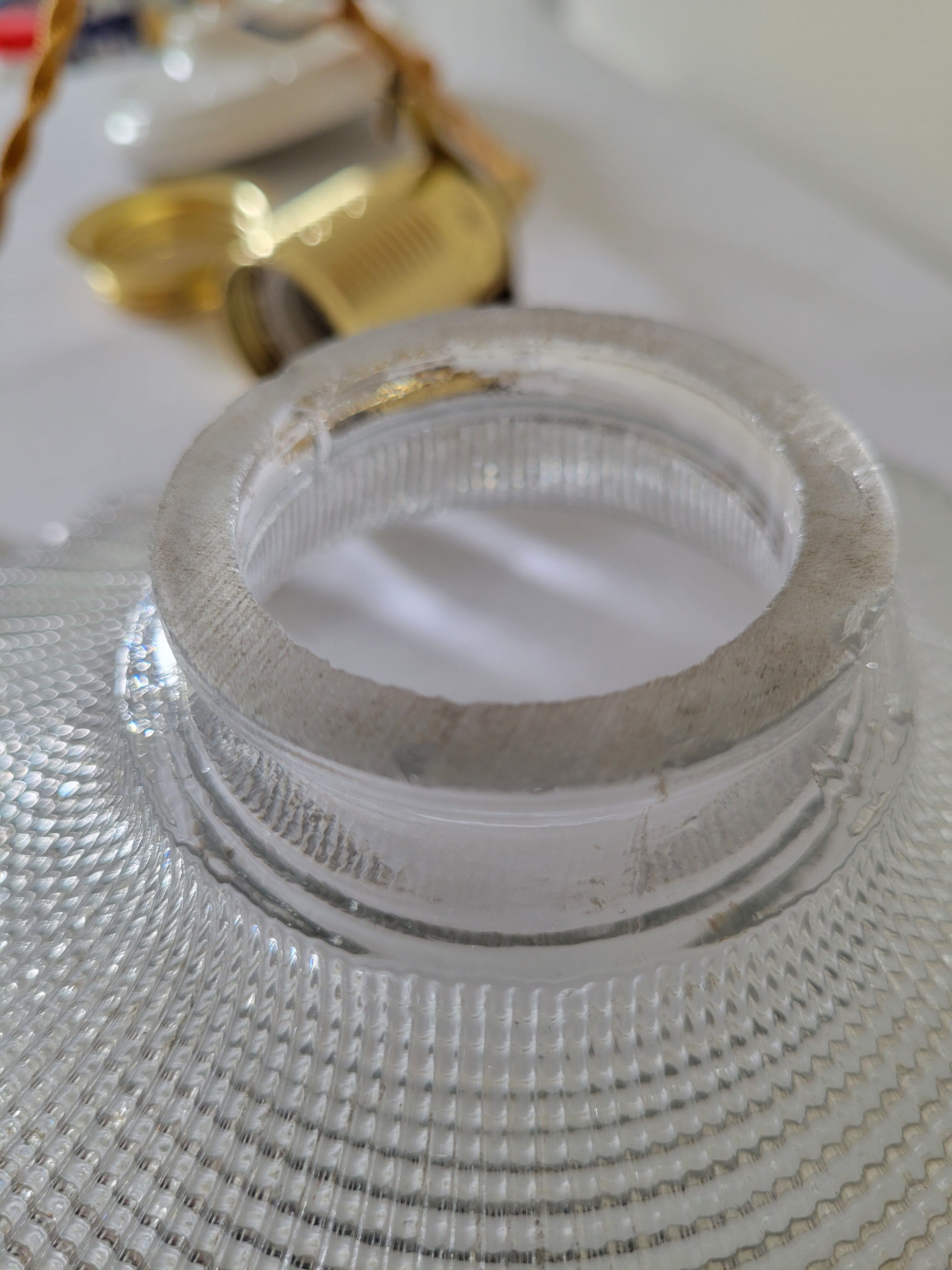 Holophane glass pendant lamp