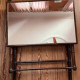 Mahogany folding table mirror top