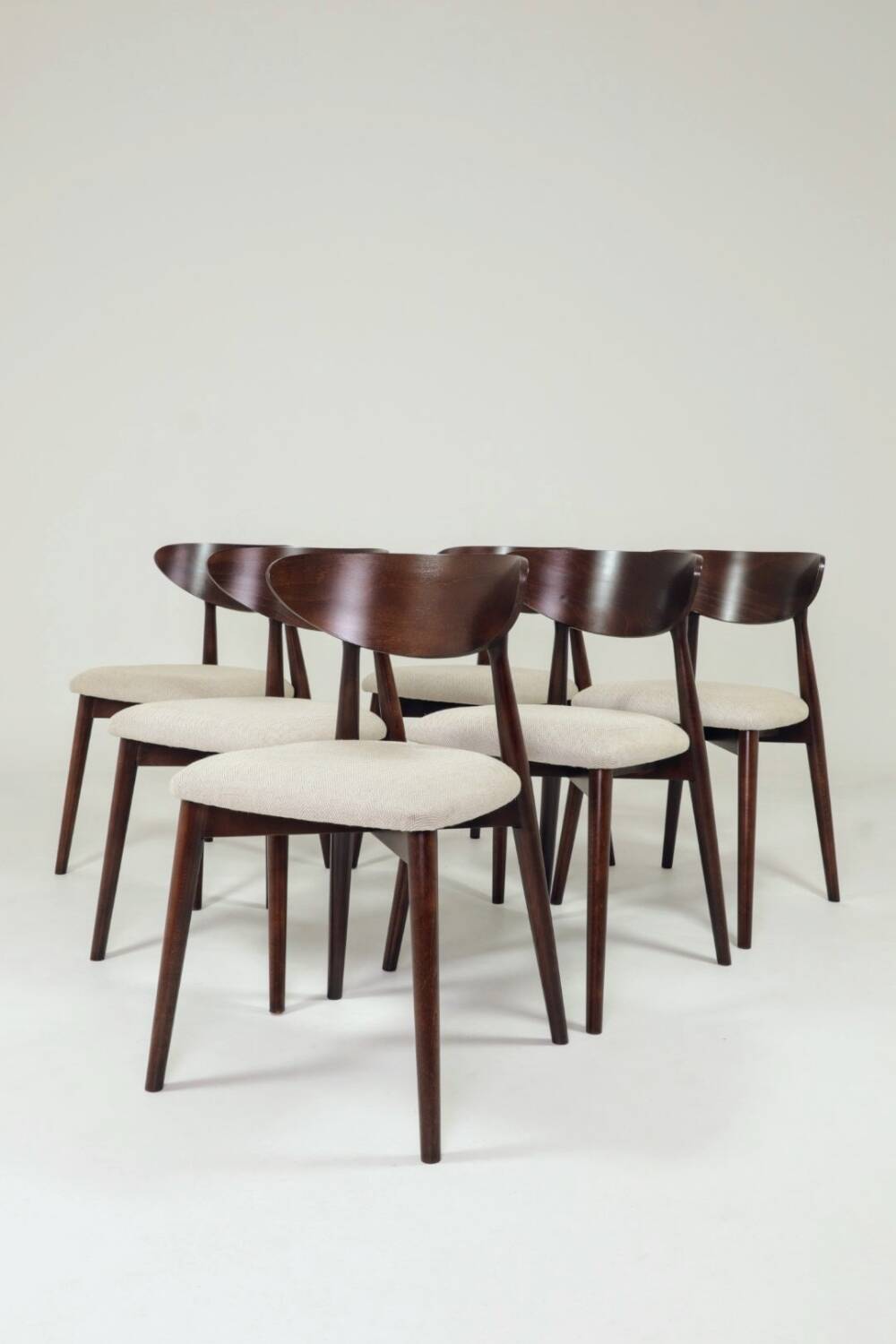Chaises de salle à manger scandinave design beige blanc lot de 6
